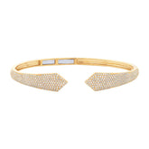 1.34ct 14k Yellow Gold Diamond Pave Bangle
